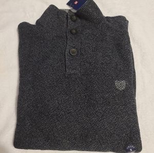 Chaps Charcoal Button Sweater